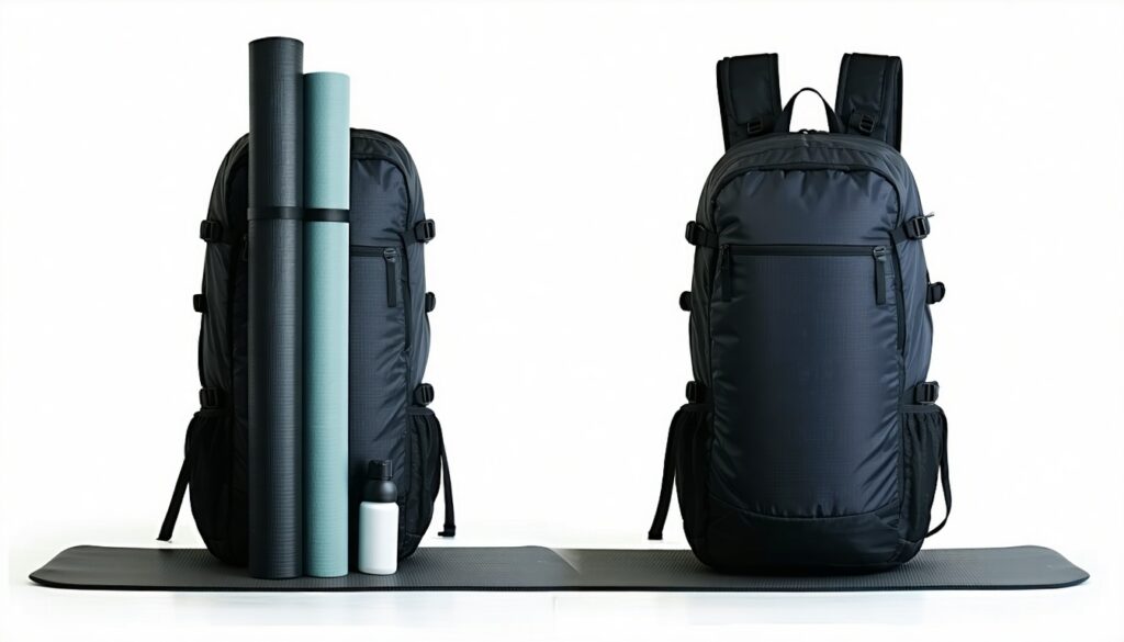 benefits of vertical vs horizontal yoga mat storage in backpacks || Backpackbin.com