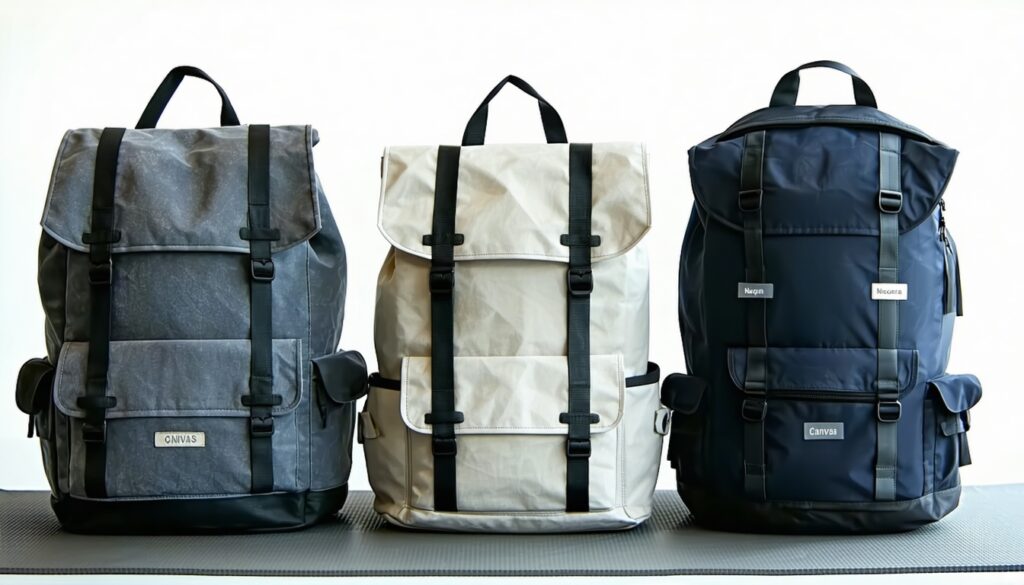 review styles: canvas vs neoprene vs nylon yoga backpacks || Backpackbin.com