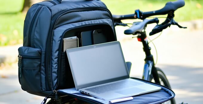 how to fit a laptop safely in a bike backpack || Backpackbin.com