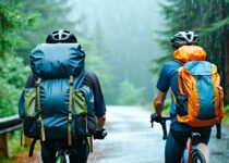 when to add rain covers or dry bags to your bike backpack || Backpackbin.com