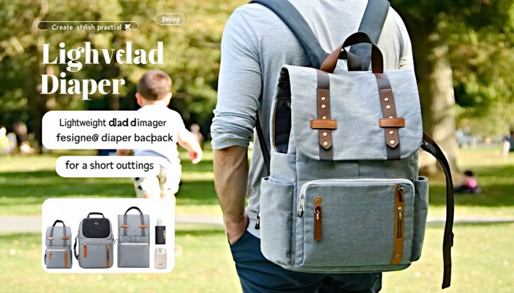 lightweight dad diaper backpacks for short outings || Backpackbin.com