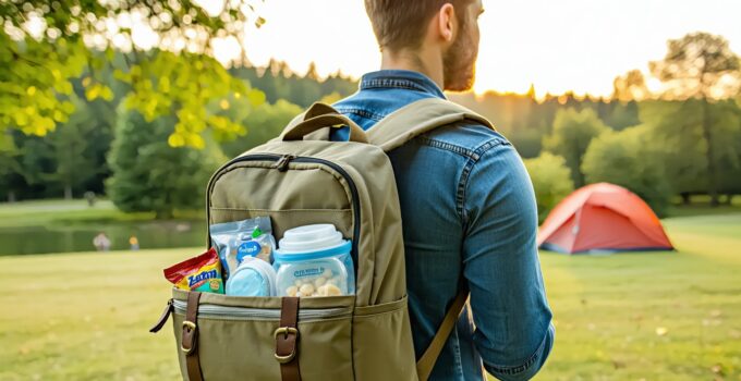 using a dad diaper backpack as a weekend travel bag || Backpackbin.com