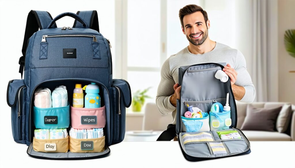 how to stay organized using packing cubes in a diaper backpack || Backpackbin.com