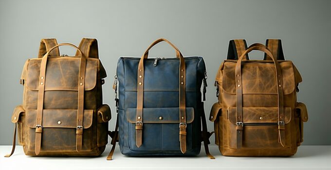 stylish leather or vegan diaper backpacks for dads || Backpackbin.com