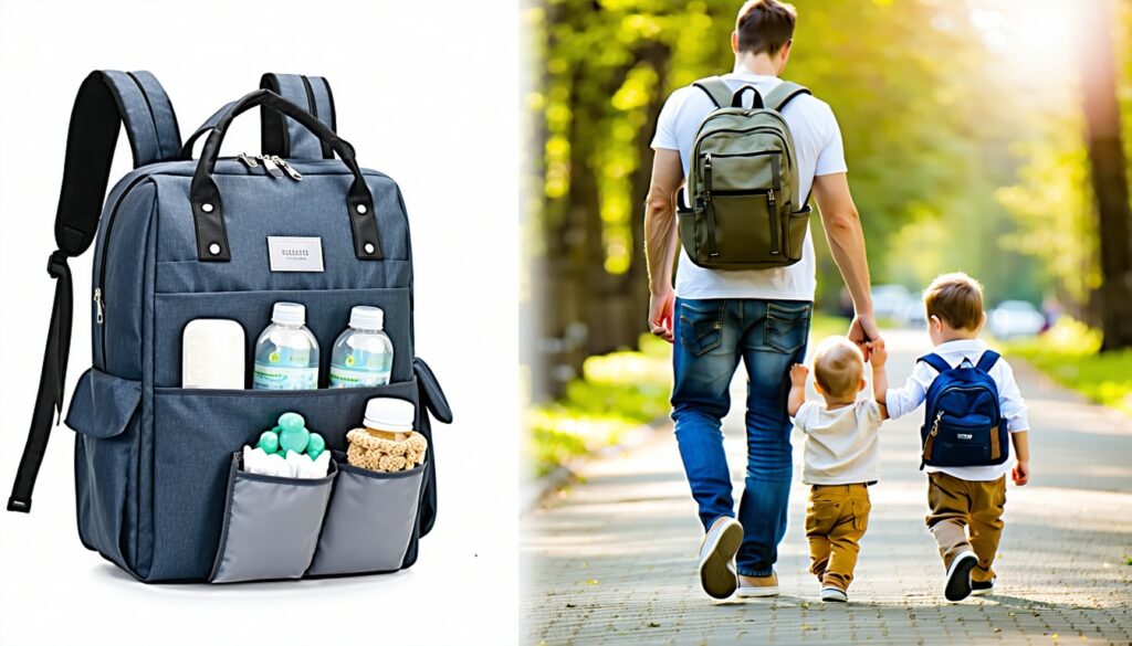 expandable dad diaper backpacks for travel & multiple kids || Backpackbin.com