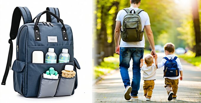 expandable dad diaper backpacks for travel & multiple kids || Backpackbin.com