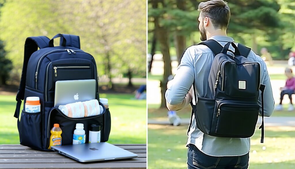 premium dad diaper backpacks with laptop compartments || Backpackbin.com