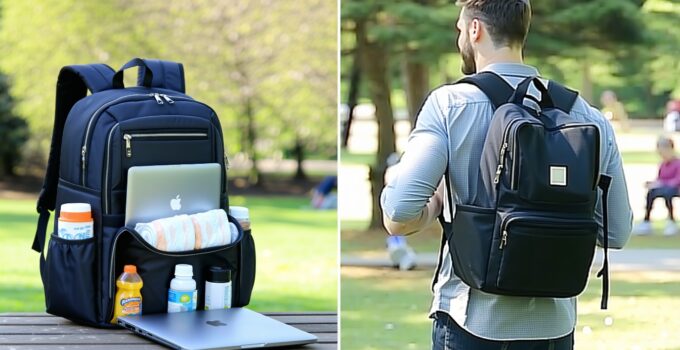 premium dad diaper backpacks with laptop compartments || Backpackbin.com